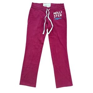 Hollister California Small Maroon Straight Leg Graphic Sweatpants‎ Y2K Low Rise